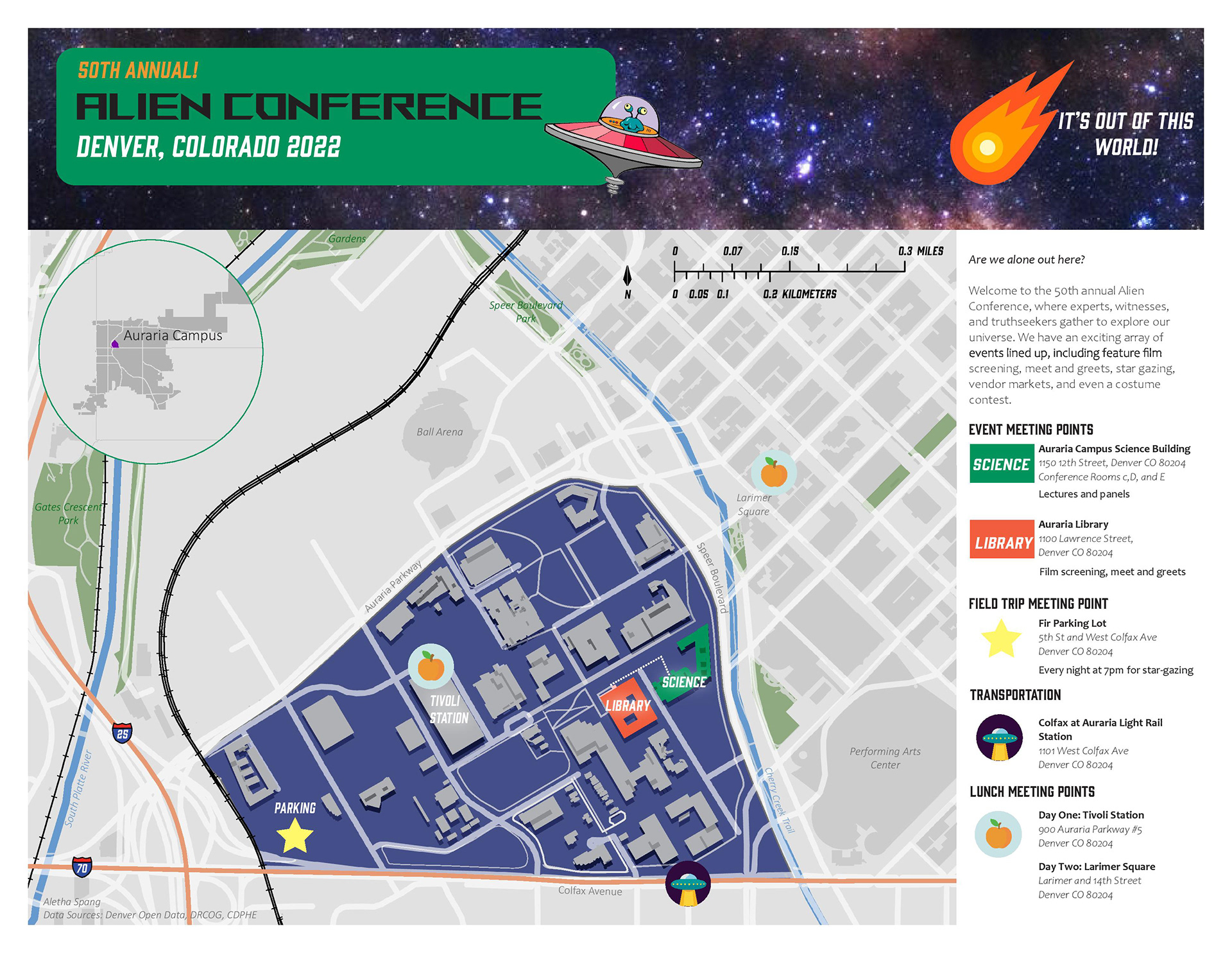 Map of Auraria Campus