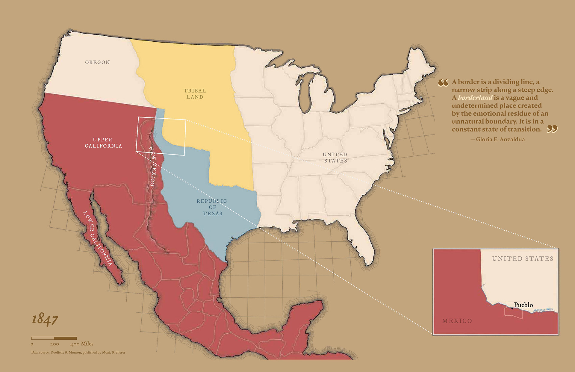 Map of United States circa 1847