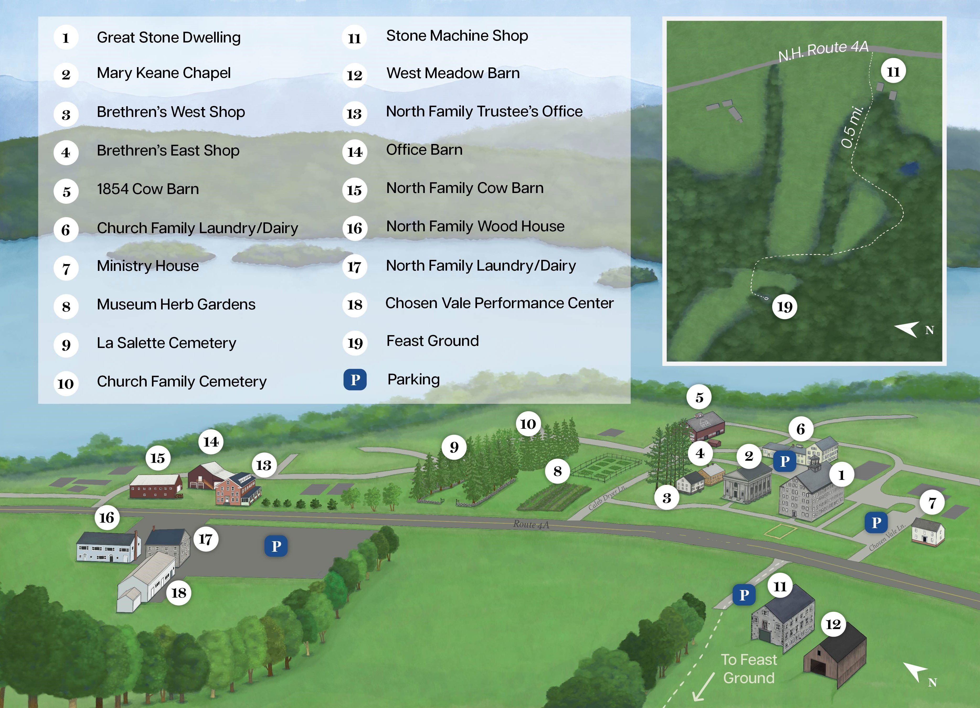 Map of Enfield Shaker Village
