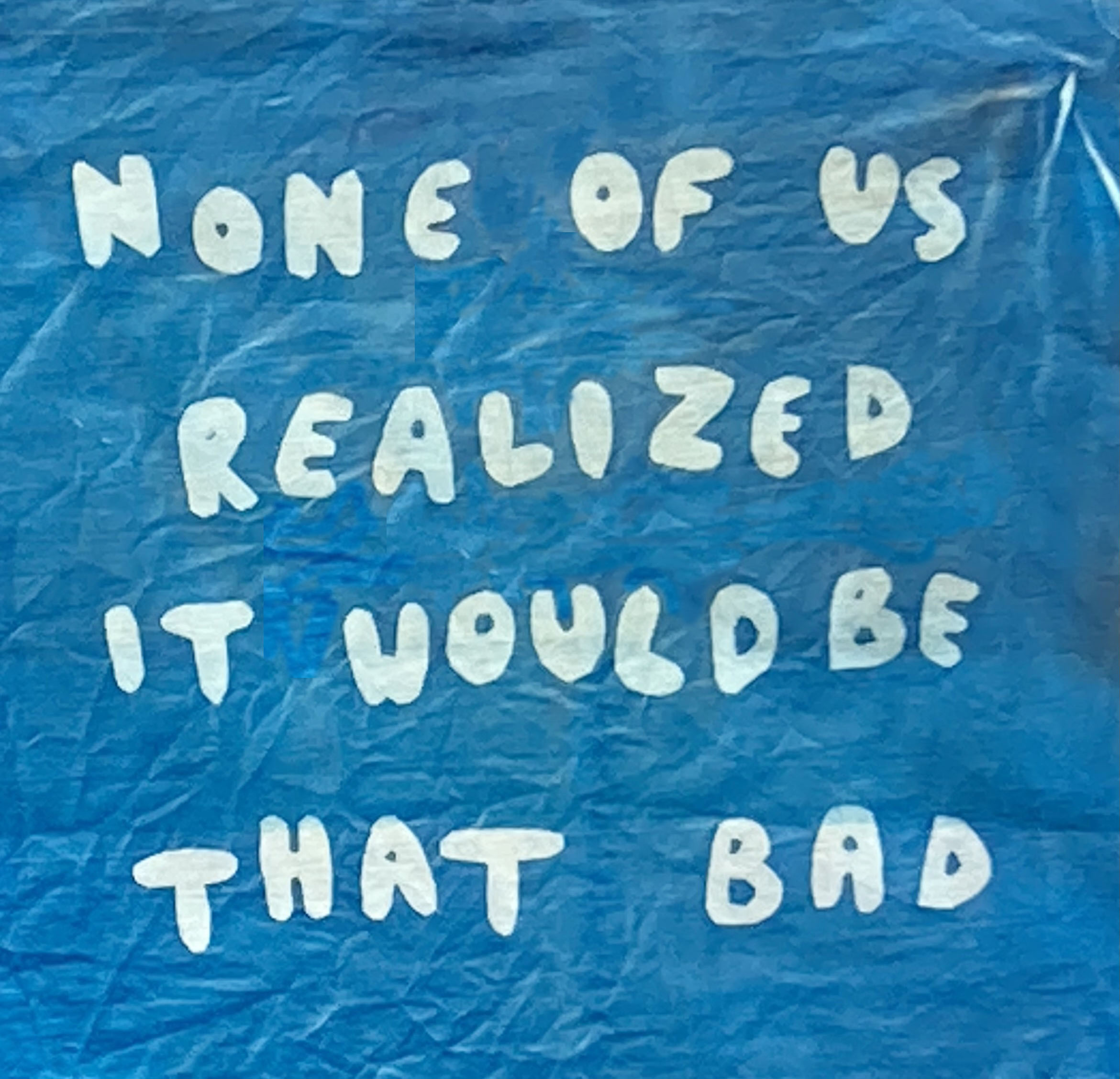 Cyanotype of quote about flooding